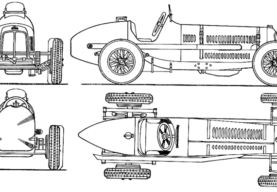 ERA B 1.5L GP (1936) - Разные автомобили - чертежи, габариты, рисунки автомобиля