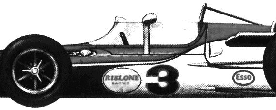 Eagle-Offenhauser Indy 500 (1968) - Разные автомобили - чертежи, габариты, рисунки автомобиля