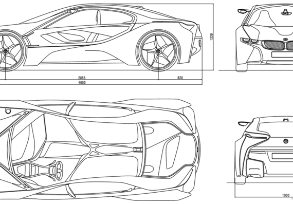 Efficient Dynamics Concept - БМВ - чертежи, габариты, рисунки автомобиля
