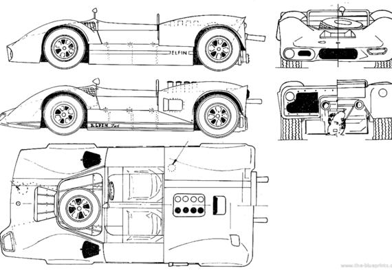 Elfin 400 - Гоночный Classics - чертежи, габариты, рисунки автомобиля