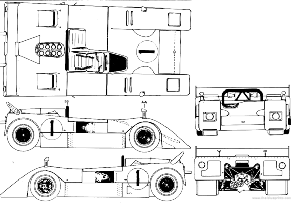 Elfin ME5 (1970) - Разные автомобили - чертежи, габариты, рисунки автомобиля