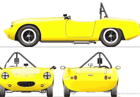 Elva Courier Mk.I Racer (1958) - Разные автомобили - чертежи, габариты, рисунки автомобиля
