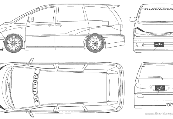 Estima Aeras Fabulous - Тойота - чертежи, габариты, рисунки автомобиля