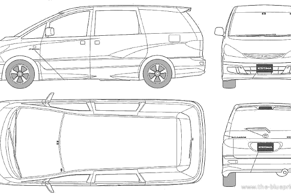 Estima Aeras S Edition - Тойота - чертежи, габариты, рисунки автомобиля