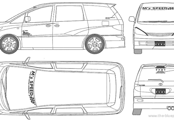 Estima Aeras Zeus - Тойота - чертежи, габариты, рисунки автомобиля