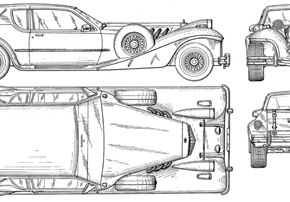 Excalibur - Разные автомобили - чертежи, габариты, рисунки автомобиля