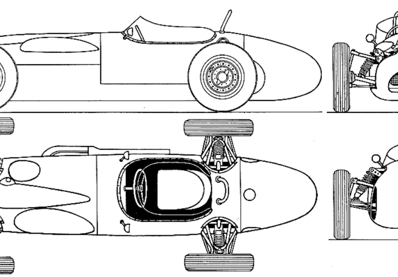 Ferguson Climax P99 F1 GP (1961) - Разные автомобили - чертежи, габариты, рисунки автомобиля