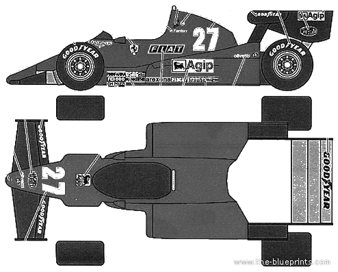 Ferrari 126C2 Monacoc GP (1983) - Феррари - чертежи, габариты, рисунки автомобиля