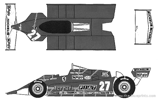 Ferrari 126CX West USA GP (1981) - Феррари - чертежи, габариты, рисунки автомобиля