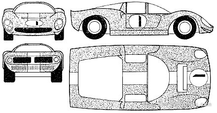 Ferrari 206 Dino - Феррари - чертежи, габариты, рисунки автомобиля