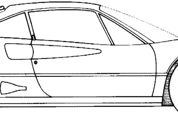 Ferrari 208 GTB Turbo (1982) - Феррари - чертежи, габариты, рисунки автомобиля