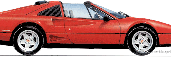 Ferrari 208 GTS Turbo (1986) - Феррари - чертежи, габариты, рисунки автомобиля