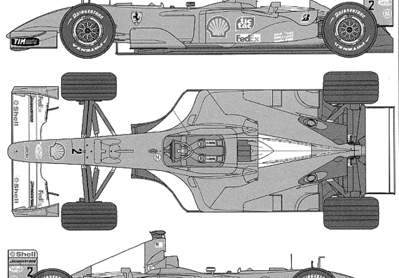 Ferrari 248 F1 (2001) - Феррари - чертежи, габариты, рисунки автомобиля