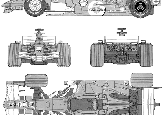 Ferrari 248 F1 GP (2006) - Феррари - чертежи, габариты, рисунки автомобиля