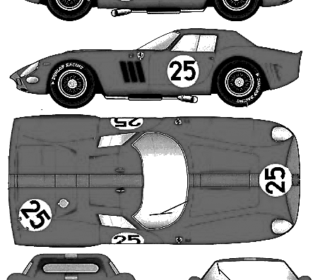 Ferrari 250GTO Le Mans (1964) - Ferrari - drawings, dimensions, pictures of the car
