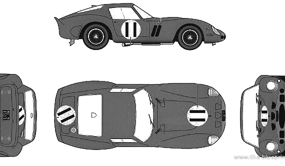 Ferrari 250GTO Ver.B (1962) - Феррари - чертежи, габариты, рисунки автомобиля