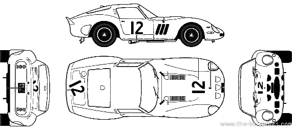 Ferrari 250GTO Ver.F (1962) - Ferrari - drawings, dimensions, pictures of the car