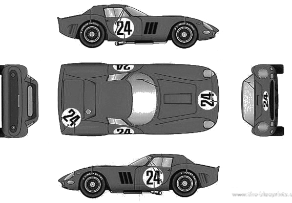 Ferrari 250GTO no.27 (1964) - Феррари - чертежи, габариты, рисунки автомобиля