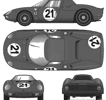 Ferrari 250LM (275LM) Ver.B - Ferrari - drawings, dimensions, pictures of the car