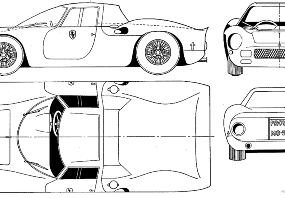 Ferrari 250 LMB Berlinetta - Феррари - чертежи, габариты, рисунки автомобиля