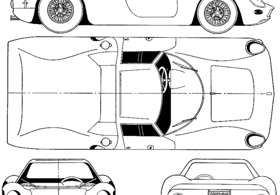 Ferrari 250 LMB Berlinetta Le Mans (1964) - Феррари - чертежи, габариты, рисунки автомобиля