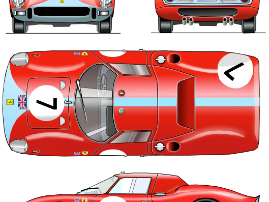 Ferrari 250 LM (1964) - Ferrari - drawings, dimensions, pictures of the car