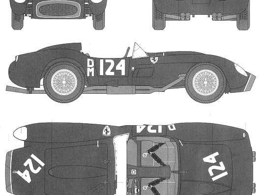 Ferrari 250 Testa Rossa (1958) - Ferrari - drawings, dimensions, pictures of the car