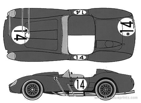 Ferrari 250 Testa Rossa LeMans Winner (1958) - Ferrari - drawings, dimensions, pictures of the car