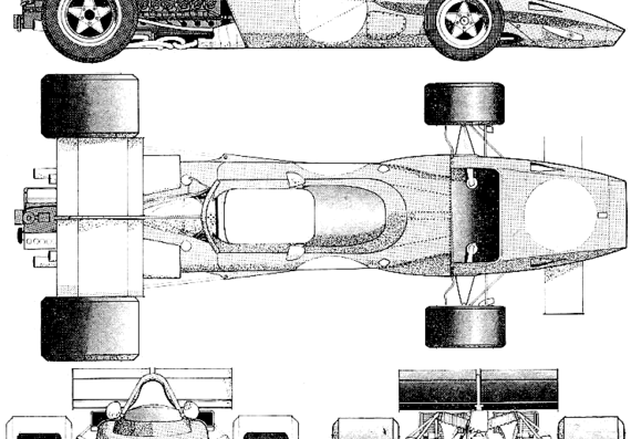 Ferrari 312B-2 F1 (1971) - Феррари - чертежи, габариты, рисунки автомобиля