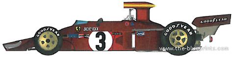 Ferrari 312B3 F1 GP (1973) - Феррари - чертежи, габариты, рисунки автомобиля