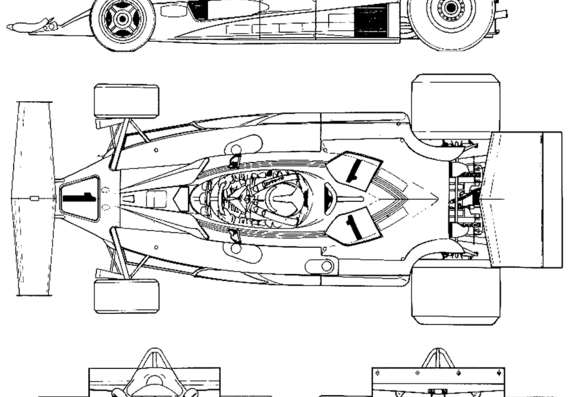 Ferrari 312T2 F1 - Феррари - чертежи, габариты, рисунки автомобиля