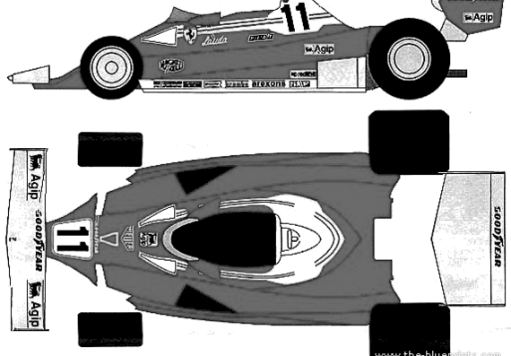 Ferrari 312T2 F1 (1976) - Ferrari - drawings, dimensions, pictures of the car