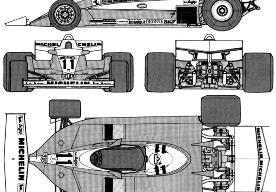 Ferrari 312T3 F1 - Феррари - чертежи, габариты, рисунки автомобиля