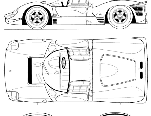 Ferrari 330P - Феррари - чертежи, габариты, рисунки автомобиля