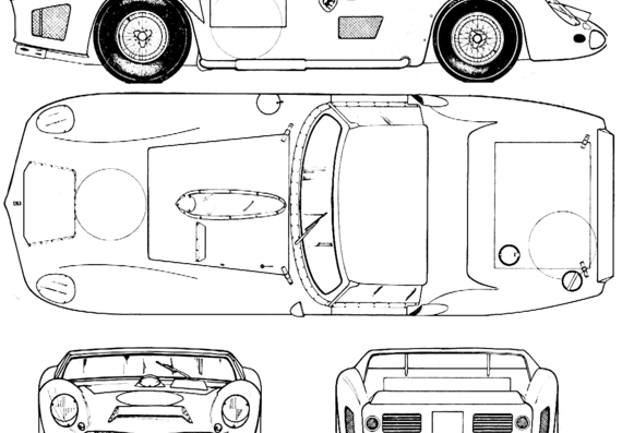 Ferrari 330P LM Le Mans (1962) - Ferrari - drawings, dimensions, pictures of the car