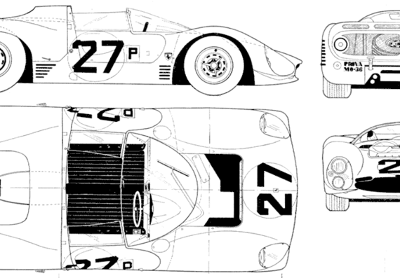 Ferrari 330 P3 - Феррари - чертежи, габариты, рисунки автомобиля