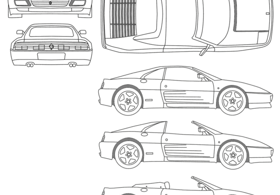Ferrari 348 TB/TS/Spider - Ferrari - drawings, dimensions, pictures of the car