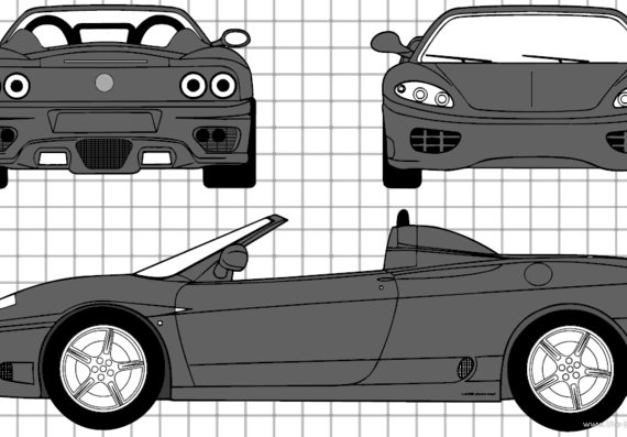 Ferrari 360 Modena Spider - Ferrari - drawings, dimensions, pictures of the car