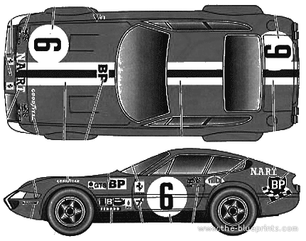 Ferrari 365 GTB4 Daytona Competizione No.6 N.A.R.T. - Ferrari - drawings, dimensions, pictures of the car