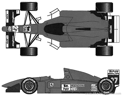 Ferrari 412T1 Japan GP (1994) - Феррари - чертежи, габариты, рисунки автомобиля