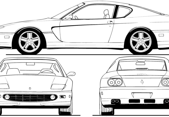 Ferrari 456M GT (2003) - Феррари - чертежи, габариты, рисунки автомобиля