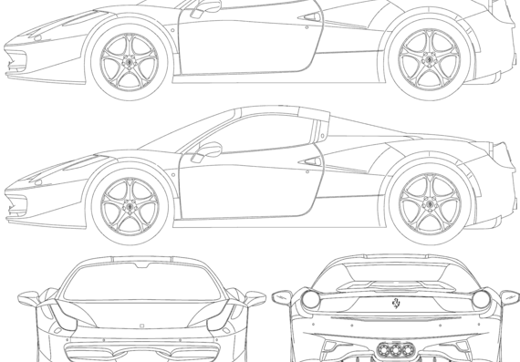 Ferrari 458 Spider (2013) - Ferrari - drawings, dimensions, pictures of ...