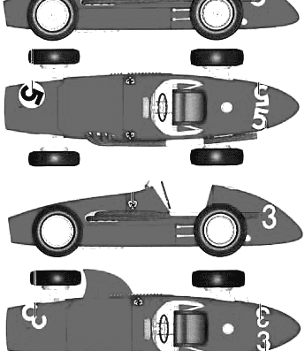 Ferrari 500 F2 (1953) - Феррари - чертежи, габариты, рисунки автомобиля