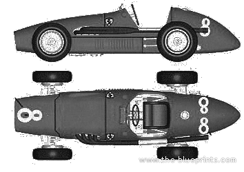 Ferrari 500 F2 Italian GP - Феррари - чертежи, габариты, рисунки автомобиля