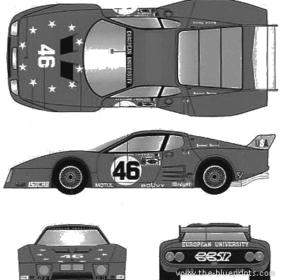 Ferrari 512BB LeMans No.46 (1981) - Ferrari - drawings, dimensions, pictures of the car