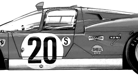 Ferrari 512S Sebring (1970) - Феррари - чертежи, габариты, рисунки автомобиля