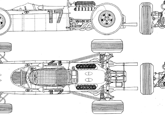 Ferrari 512 F1 GP (1965) - Феррари - чертежи, габариты, рисунки автомобиля