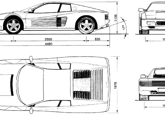 Ferrari 512 TR (1991) - Феррари - чертежи, габариты, рисунки автомобиля