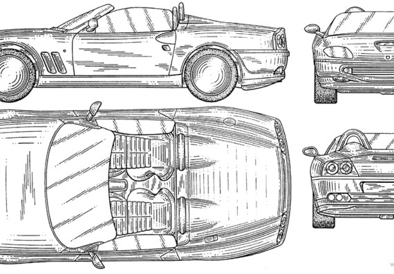 Ferrari 575 Barchetta - Феррари - чертежи, габариты, рисунки автомобиля