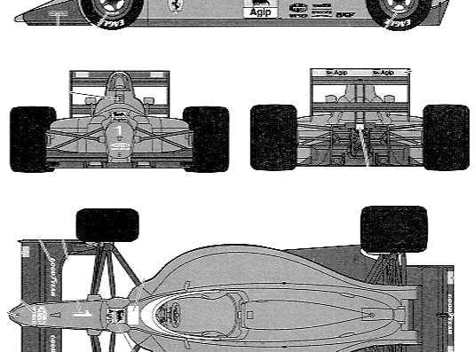 Ferrari 641-2 F1 GP - Феррари - чертежи, габариты, рисунки автомобиля